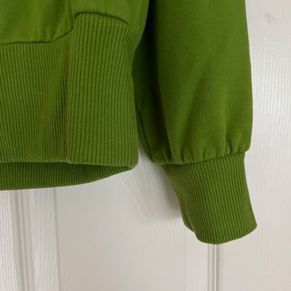 Women's Quarter Zip Sweatshirt, Green, Size Medium - Picture 4 of 8